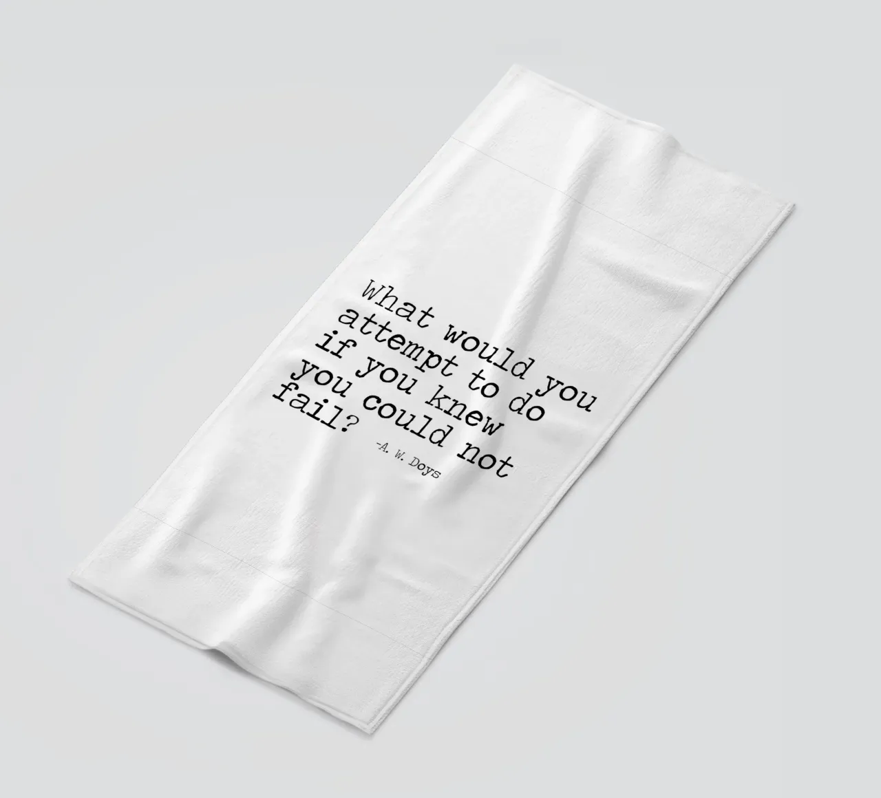 Que tenteriez-vous si vous saviez que vous ne pouvez pas échouer ? serviette de plage de Summer Soul Co. - Quotes