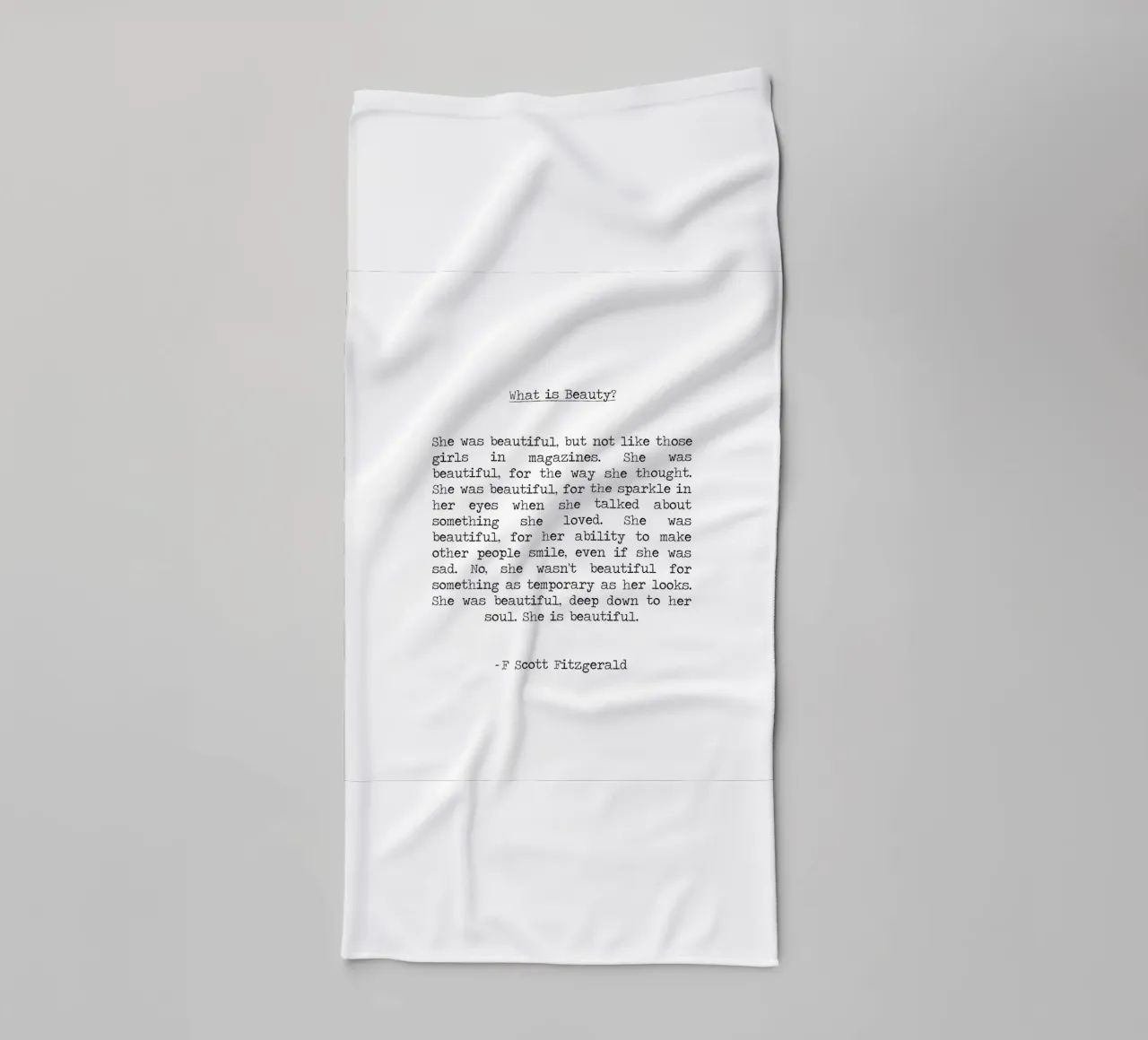 Lei era bella - F Scott Fitzgerald Citazione di bellezza asciugamano da bagno da Summer Soul Co. - Quotes
