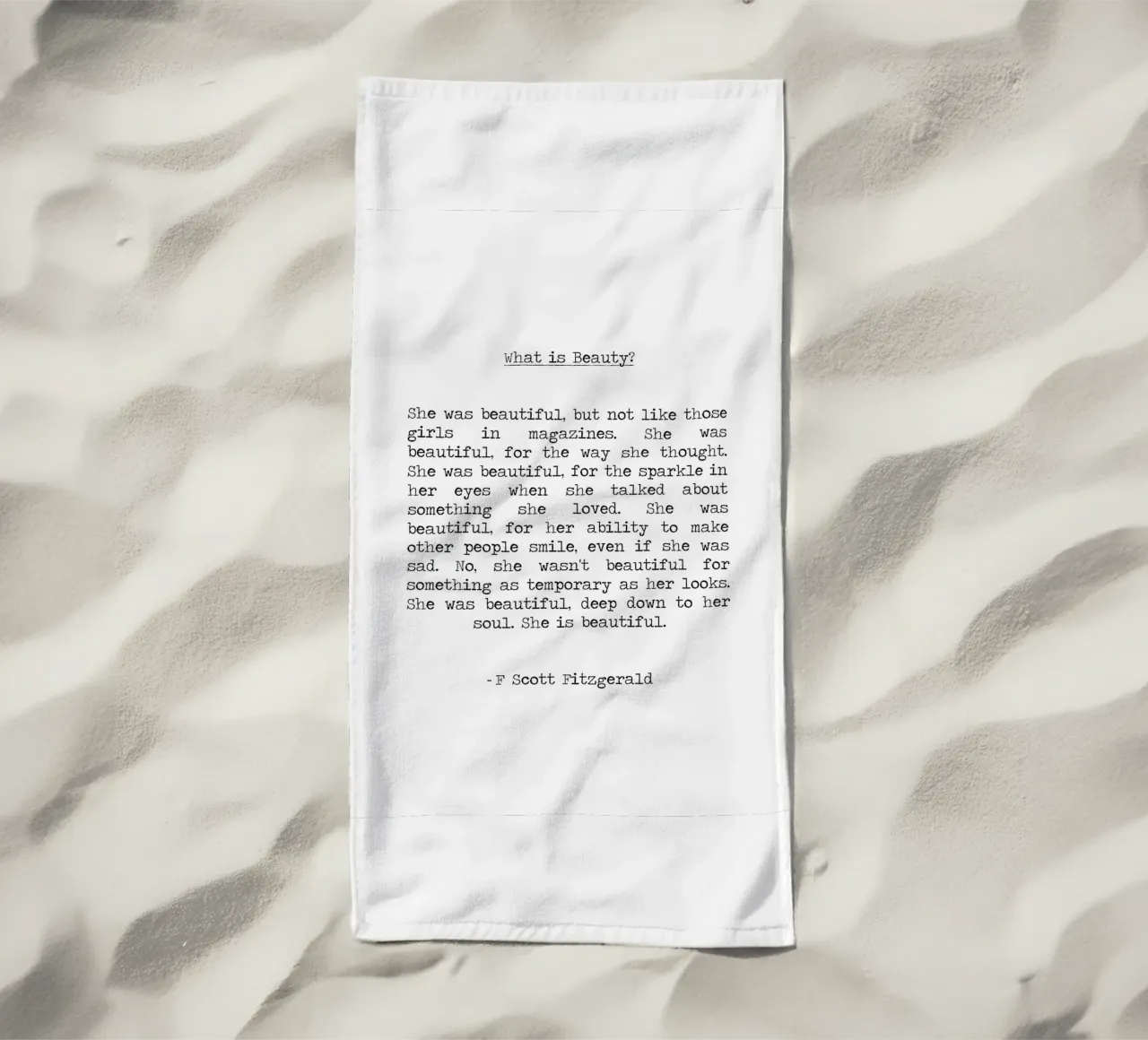 Lei era bella - F Scott Fitzgerald Citazione di bellezza telo mare da Summer Soul Co. - Quotes