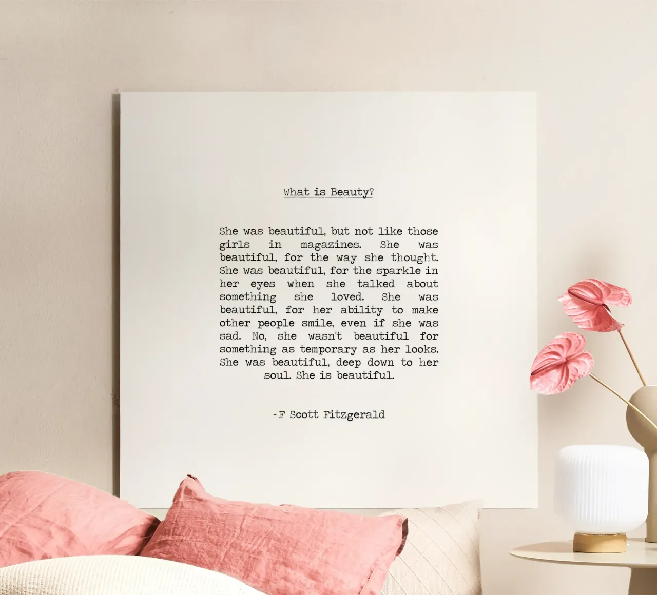 She was Beautiful - F Scott Fitzgerald Beauty Quote alu-dibond by Summer Soul Co. - Quotes