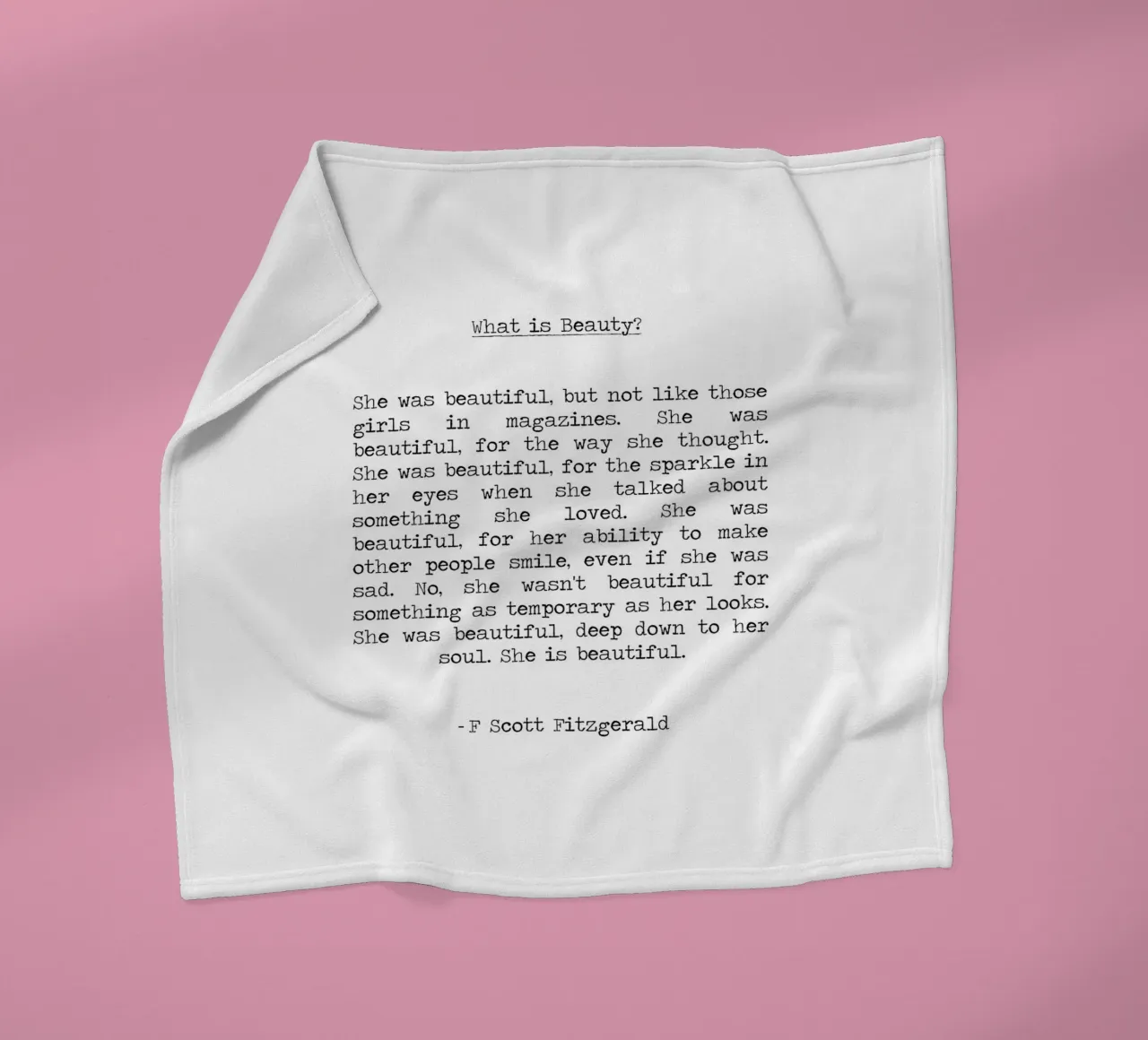 Lei era bella - F Scott Fitzgerald Citazione di bellezza coperta in pile da Summer Soul Co. - Quotes
