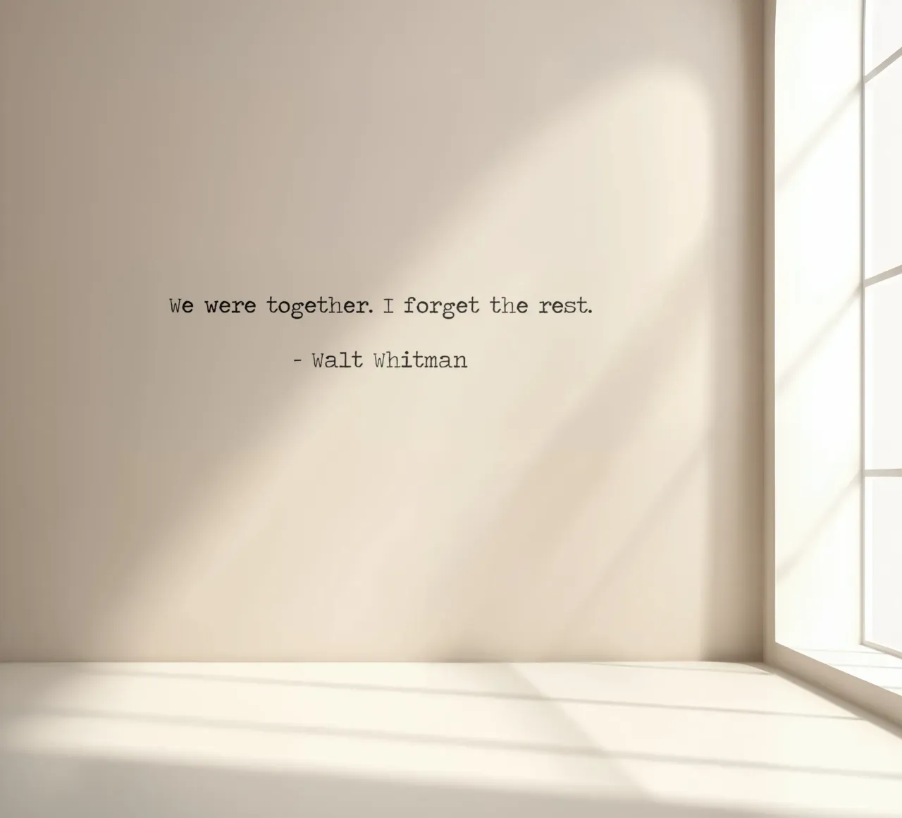 "We waren samen, ik vergeet de rest" - Walt Whitman Citaat fotobehang van Summer Soul Co. - Quotes