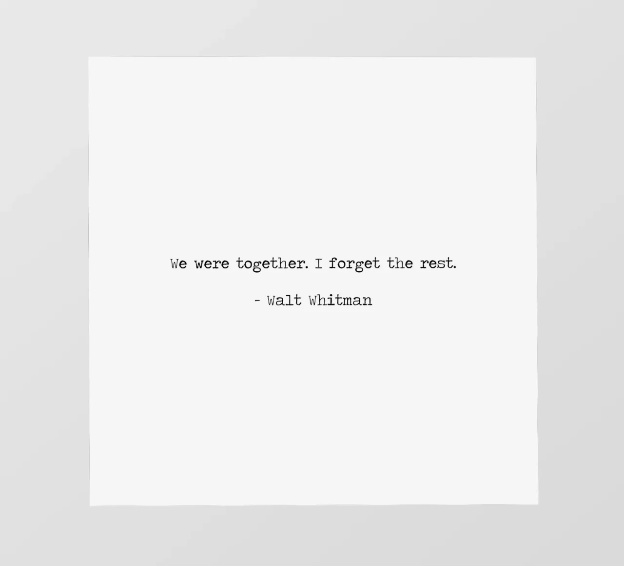 "We waren samen, ik vergeet de rest" - Walt Whitman Citaat fotobehang van Summer Soul Co. - Quotes