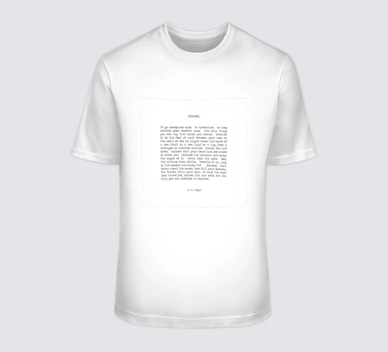 Viaggiare in modo errante A. W. Doys Citazione t-shirt da Summer Soul Co. - Quotes
