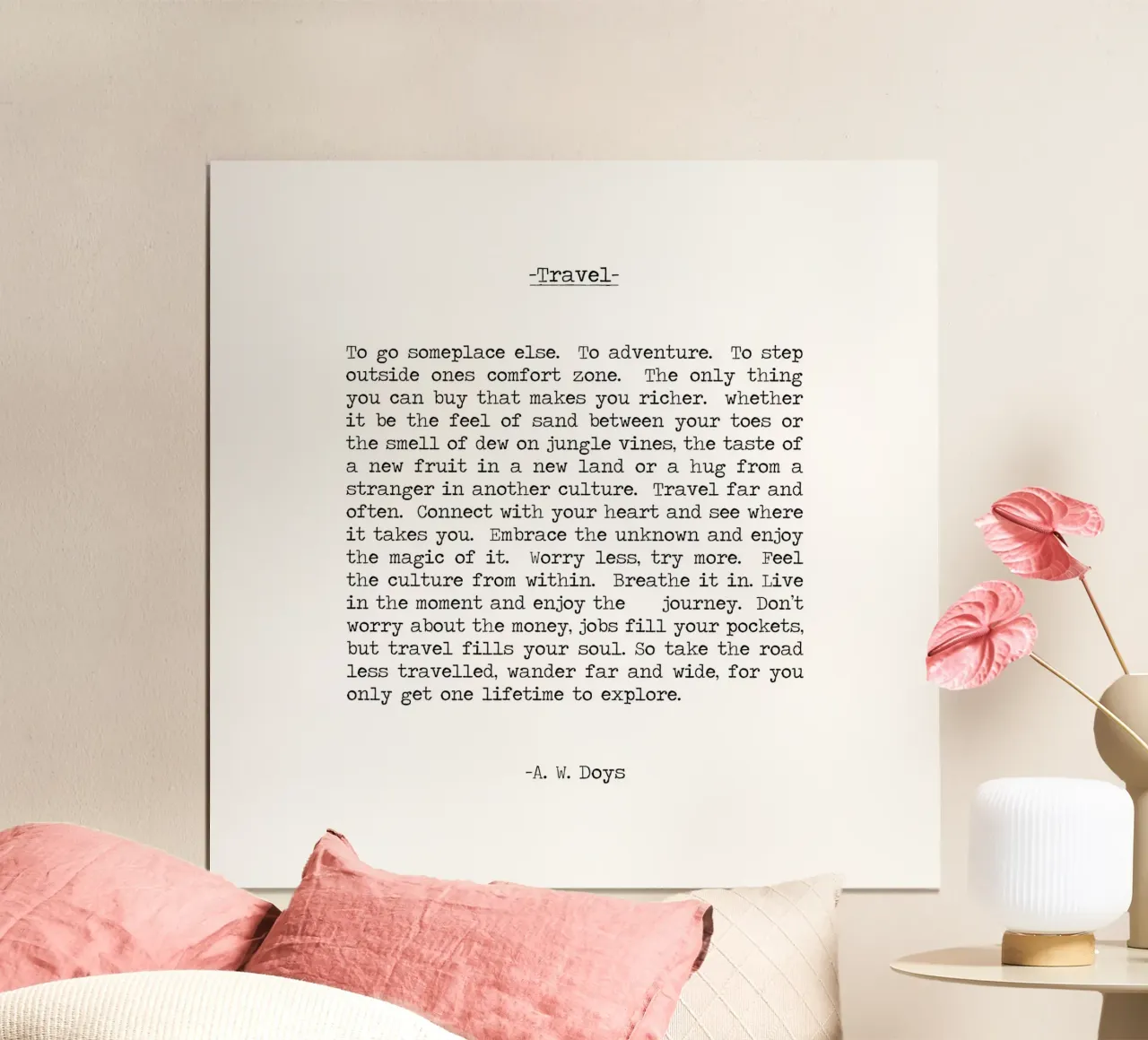 Viaggiare in modo errante A. W. Doys Citazione carta hahnemühle da Summer Soul Co. - Quotes