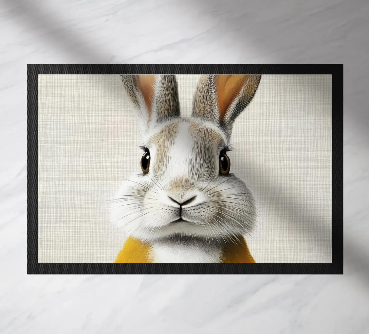 Coniglietto simpatico e solare zerbino da Carinaprint