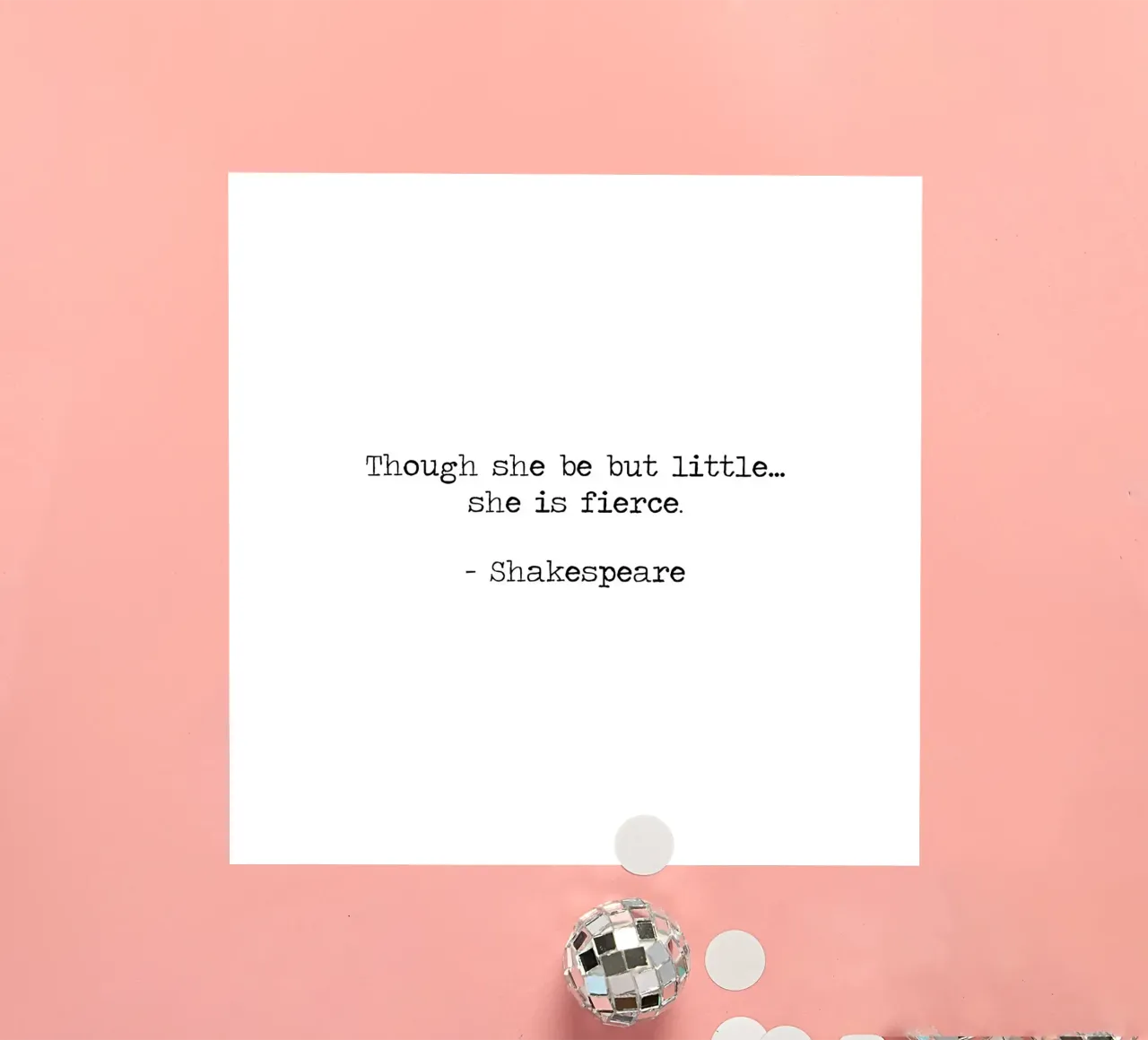 Obwohl sie klein ist, ist sie stark - Zitat Shakespeare Sticker von Summer Soul Co. - Quotes