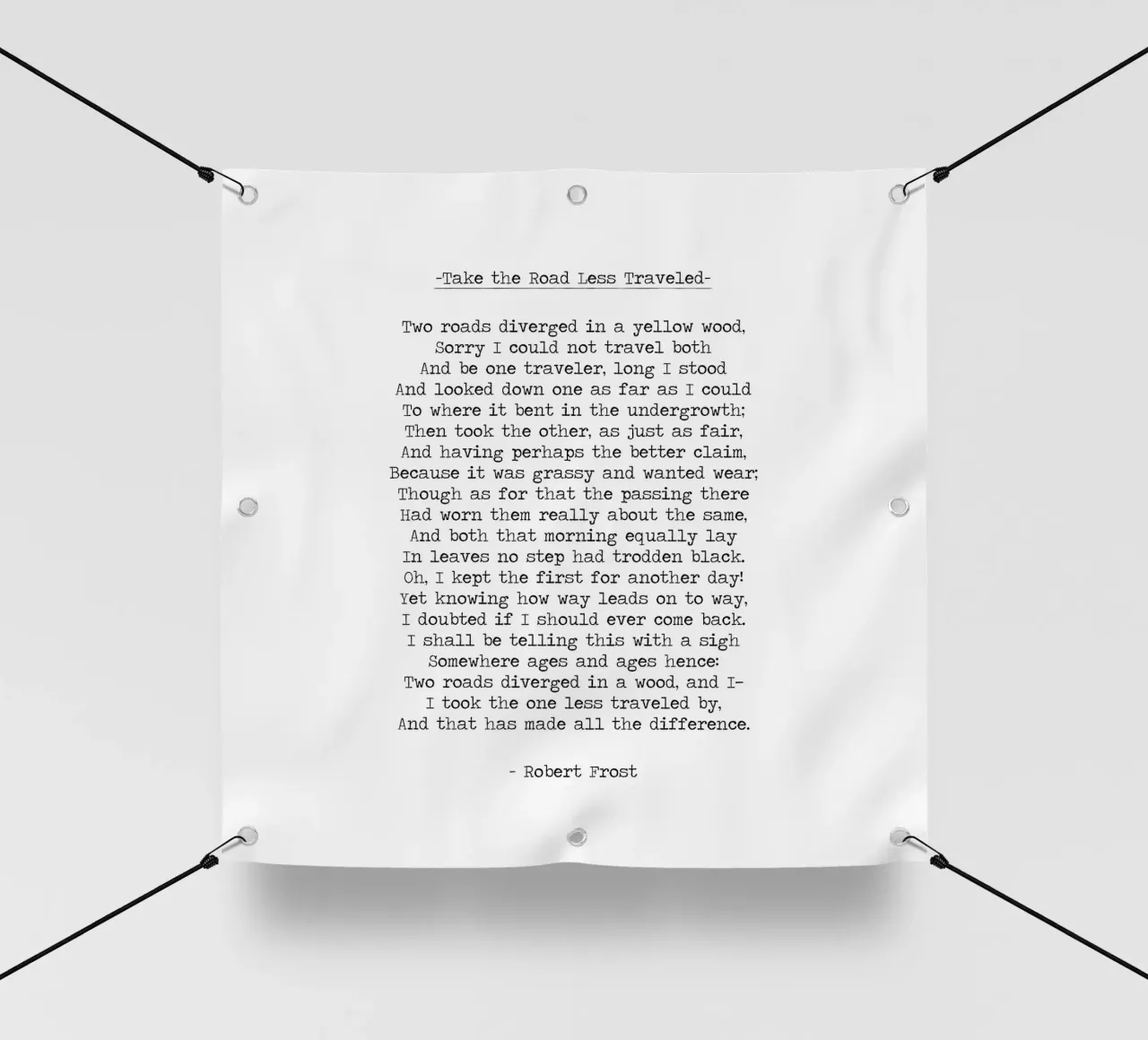 "Prendi la strada meno battuta" - Citazione di Robert Frost telo in pvc da Summer Soul Co. - Quotes