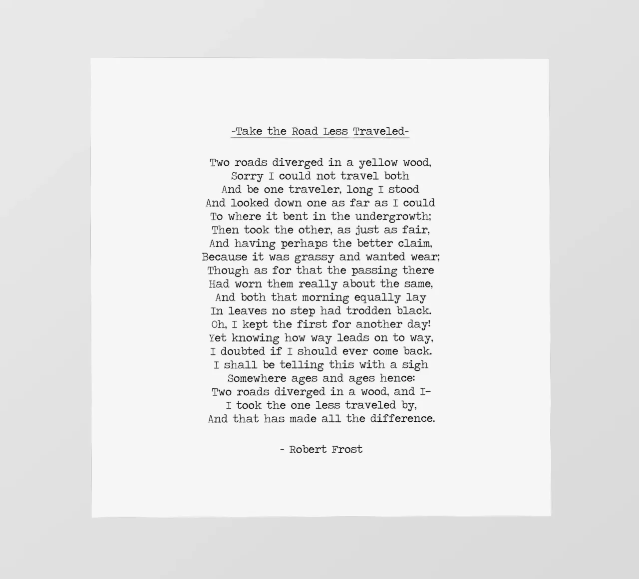 "Prendi la strada meno battuta" - Citazione di Robert Frost telo in pvc da Summer Soul Co. - Quotes