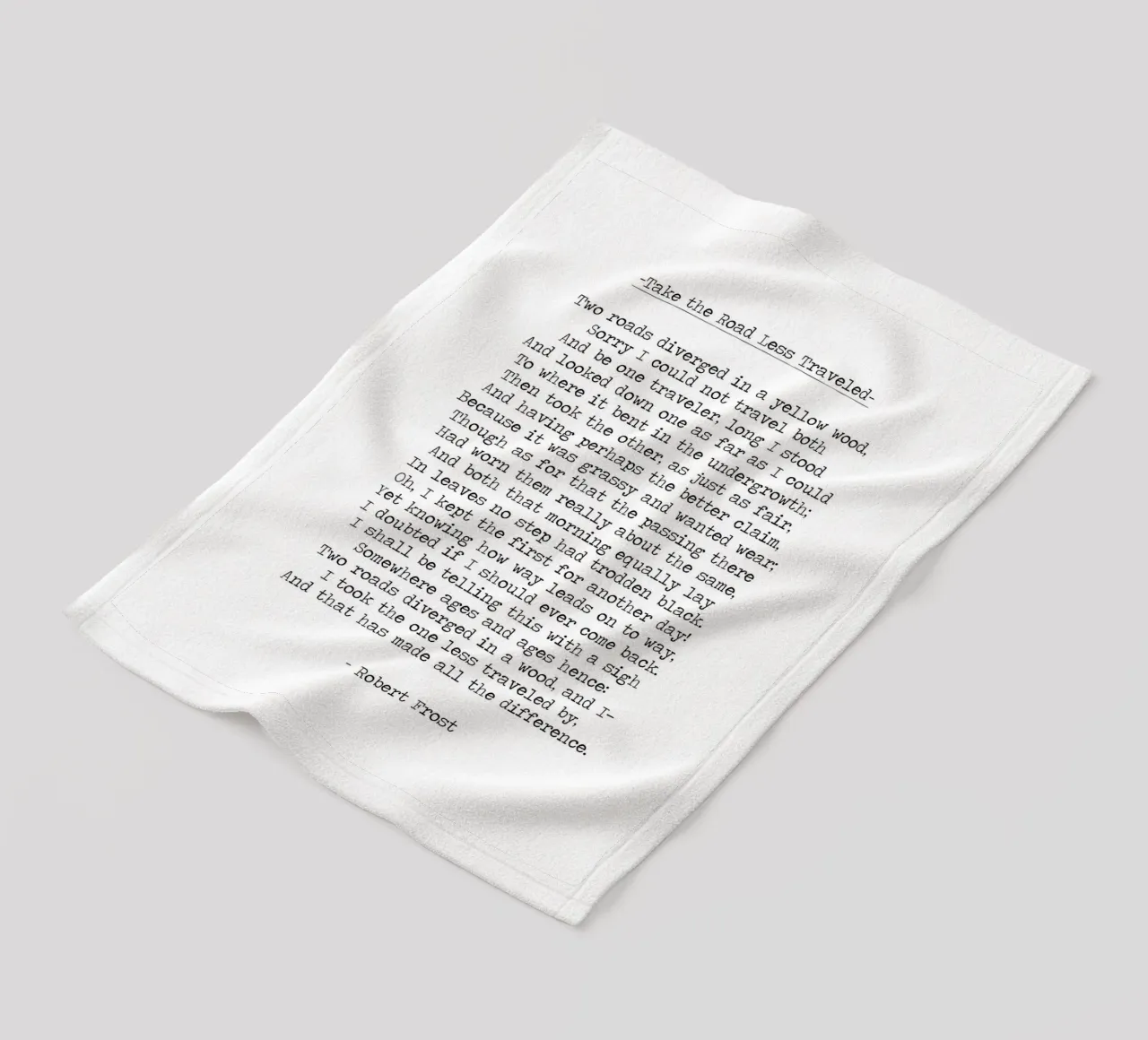 "Neem de minst bereisde weg" - Robert Frost Citaat fleecedeken van Summer Soul Co. - Quotes