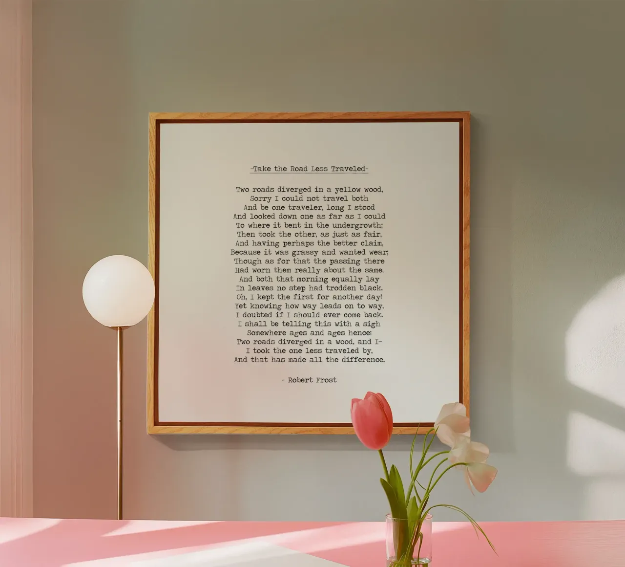 "Prendi la strada meno battuta" - Citazione di Robert Frost plexiglass da Summer Soul Co. - Quotes