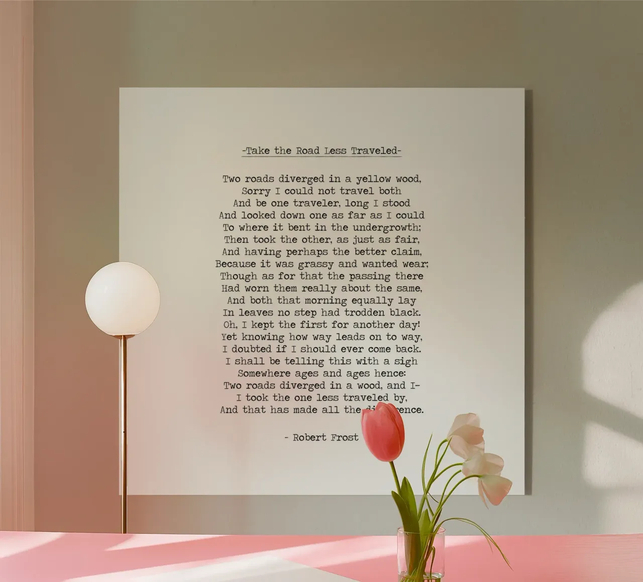 "Prendi la strada meno battuta" - Citazione di Robert Frost plexiglass da Summer Soul Co. - Quotes