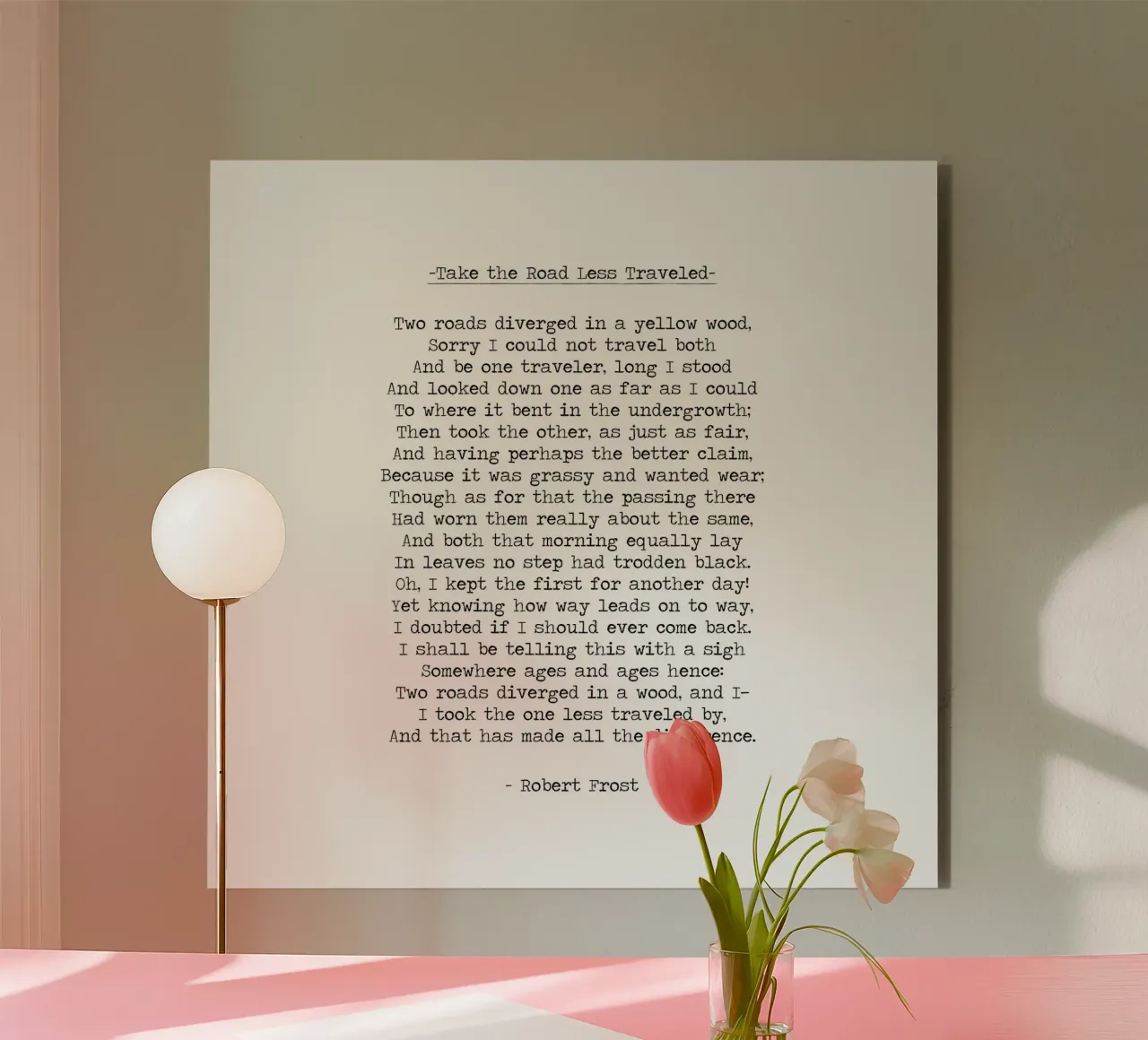 "Prendi la strada meno battuta" - Citazione di Robert Frost alluminio dibond da Summer Soul Co. - Quotes