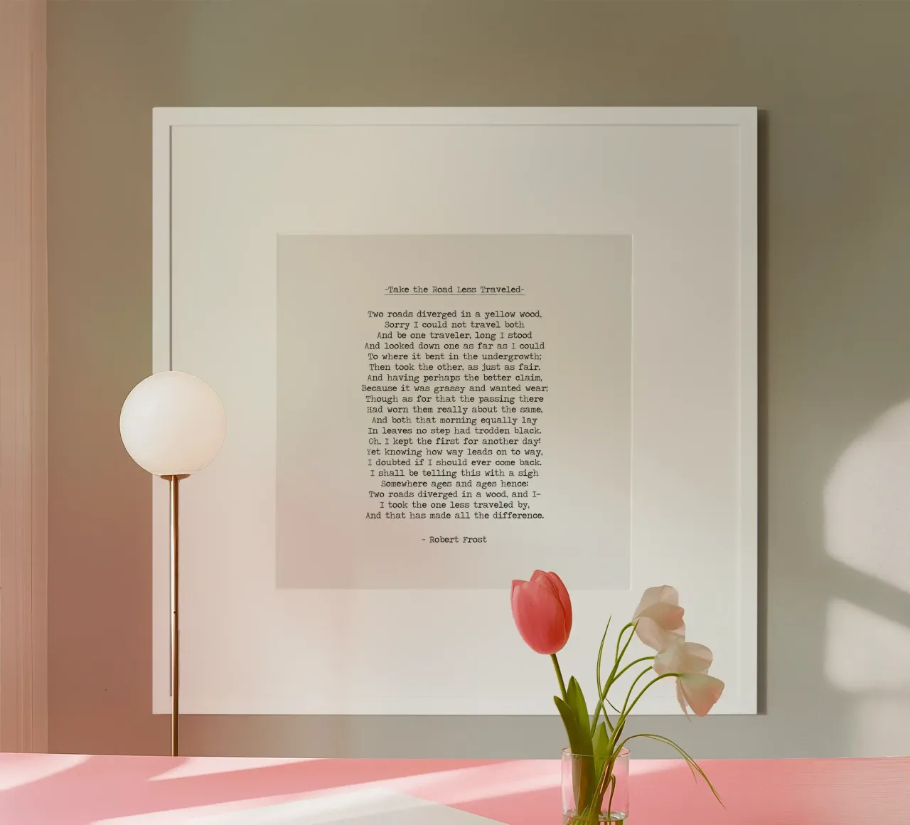 "Neem de minst bereisde weg" - Robert Frost Citaat hahnemühle van Summer Soul Co. - Quotes
