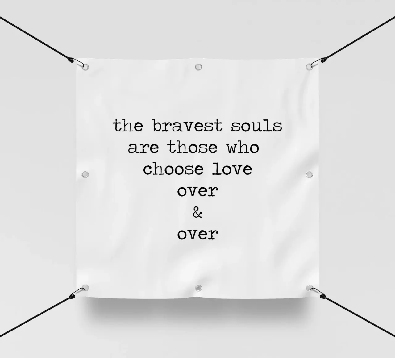 Le anime più coraggiose sono quelle che scelgono l'amore - Citazione telo in pvc da Summer Soul Co. - Quotes
