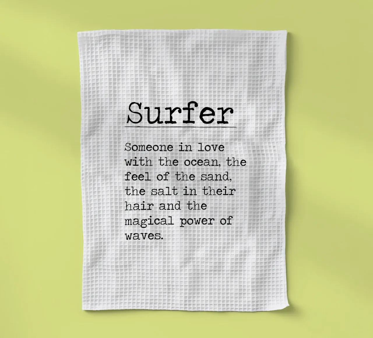 Surfeur Définition - Quote minimalist torchon de Summer Soul Co. - Quotes
