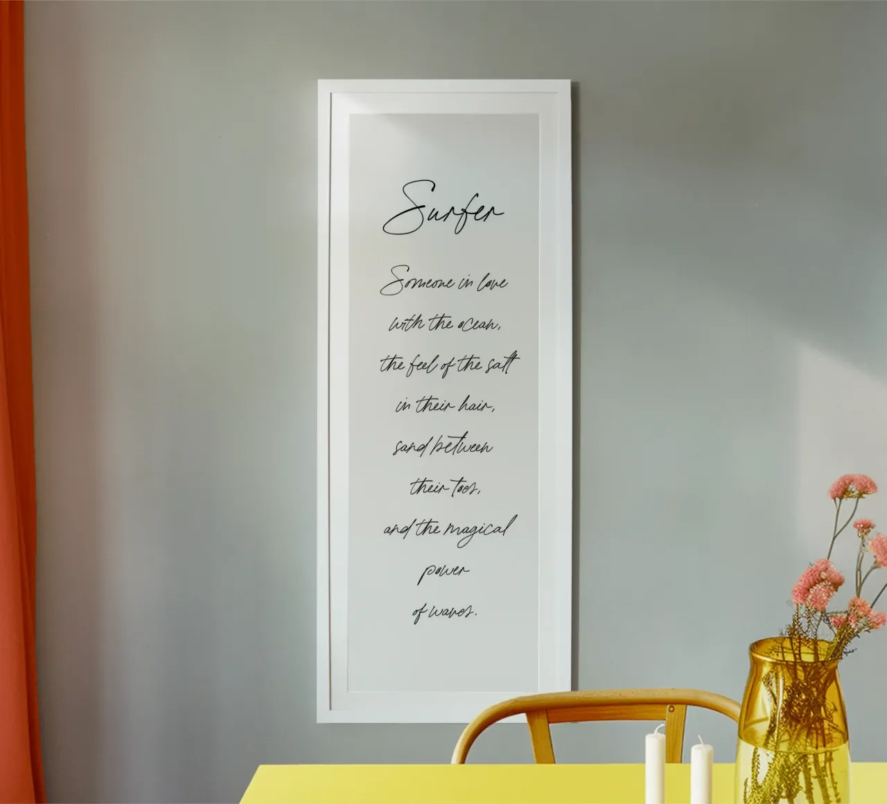 Surfer Surfing Surf Quote poster con telaio in alluminio da Summer Soul Co. - Quotes