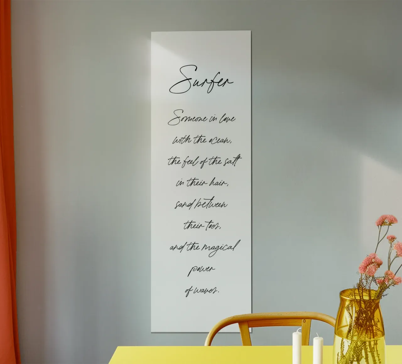 Surfer Surfing Surf Quote poster con telaio in alluminio da Summer Soul Co. - Quotes