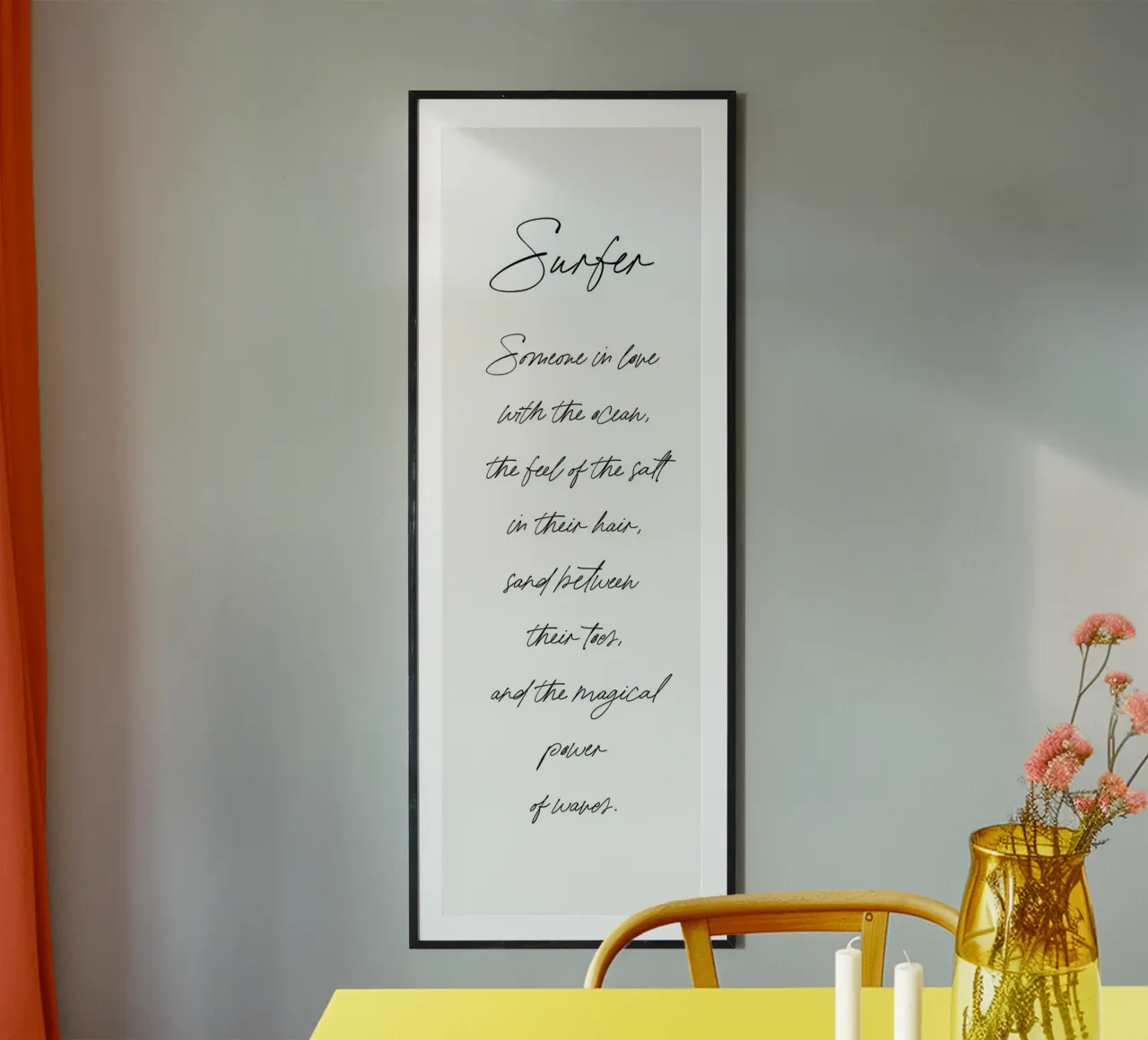 Surfer Surfing Surf Quote poster con telaio in alluminio da Summer Soul Co. - Quotes