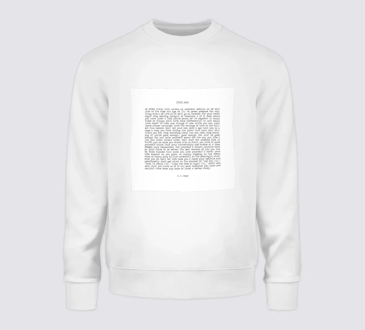 Iniziare ora, vivere il momento, non aspettare, vivere ora Citazione felpa da Summer Soul Co. - Quotes