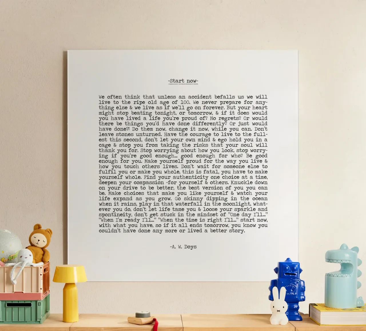 Iniziare ora, vivere il momento, non aspettare, vivere ora Citazione plexiglass da Summer Soul Co. - Quotes