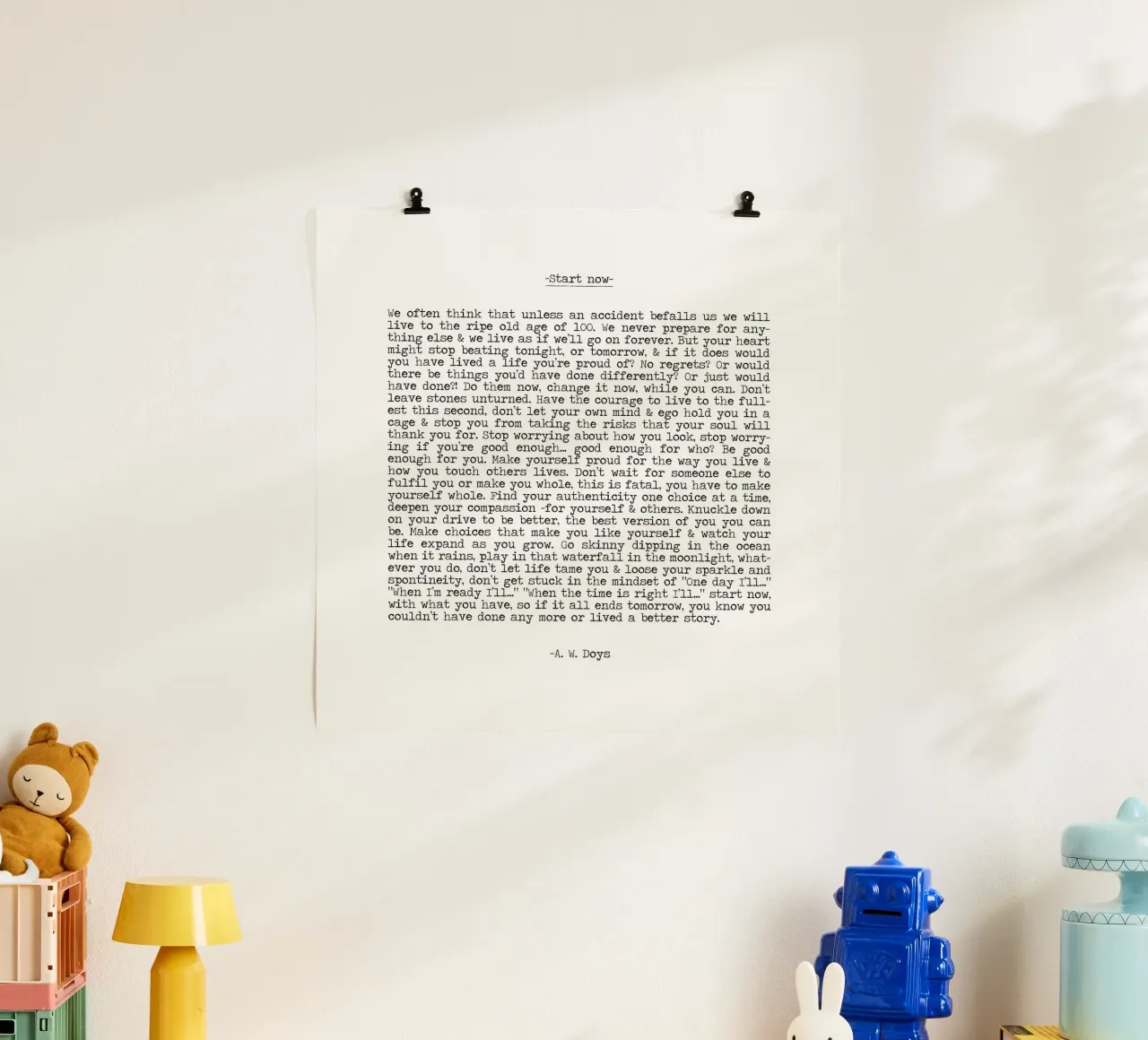 Iniziare ora, vivere il momento, non aspettare, vivere ora Citazione carta hahnemühle da Summer Soul Co. - Quotes