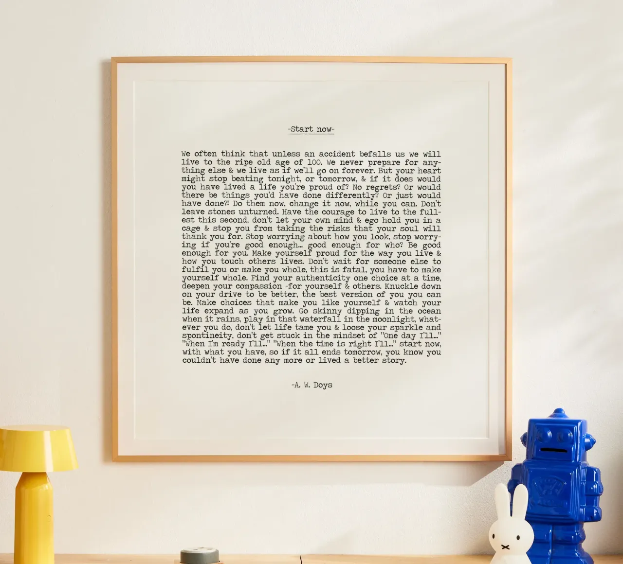 Iniziare ora, vivere il momento, non aspettare, vivere ora Citazione carta hahnemühle da Summer Soul Co. - Quotes