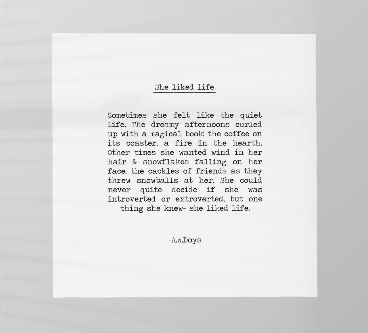 Come la vita - Citazione di A W Doys pellicola backlit da Summer Soul Co. - Quotes
