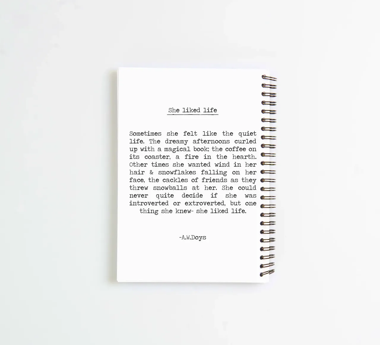 Come la vita - Citazione di A W Doys diario ad anelli da Summer Soul Co. - Quotes