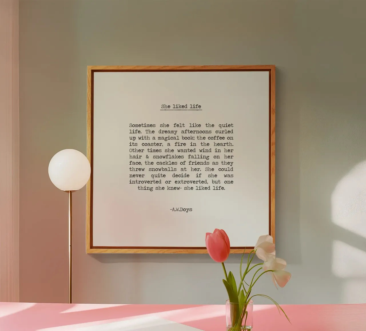 Como la vida - A W Doys Quote metacrilato de Summer Soul Co. - Quotes