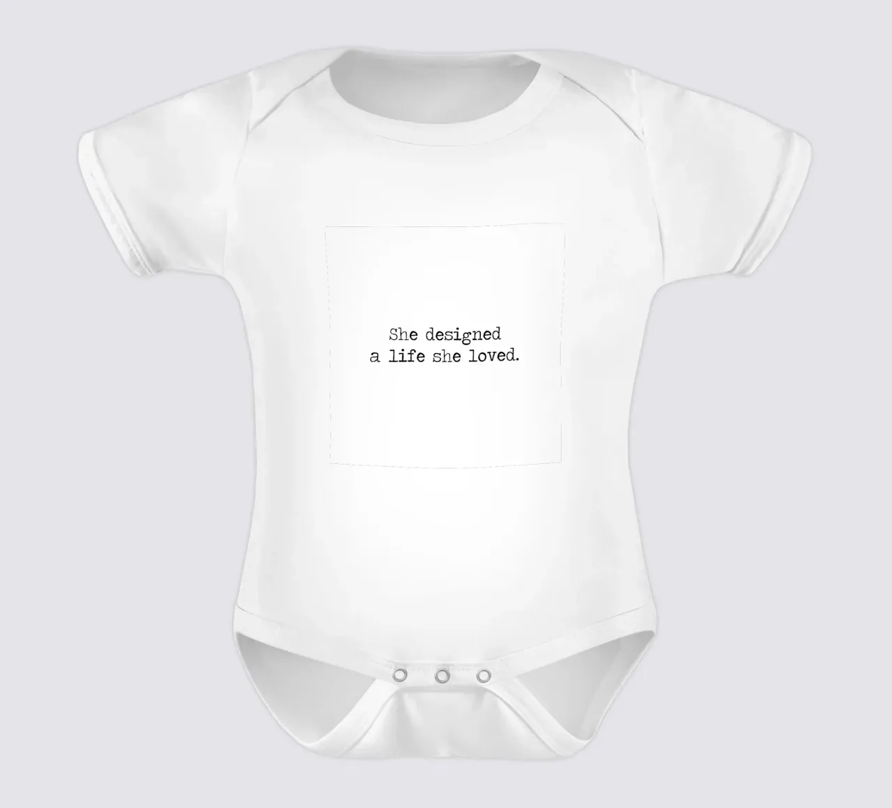 "Sie entwarf ein Leben, das sie liebte" Zitat schwarz-weiß Kurzarm Babybody von Summer Soul Co. - Quotes