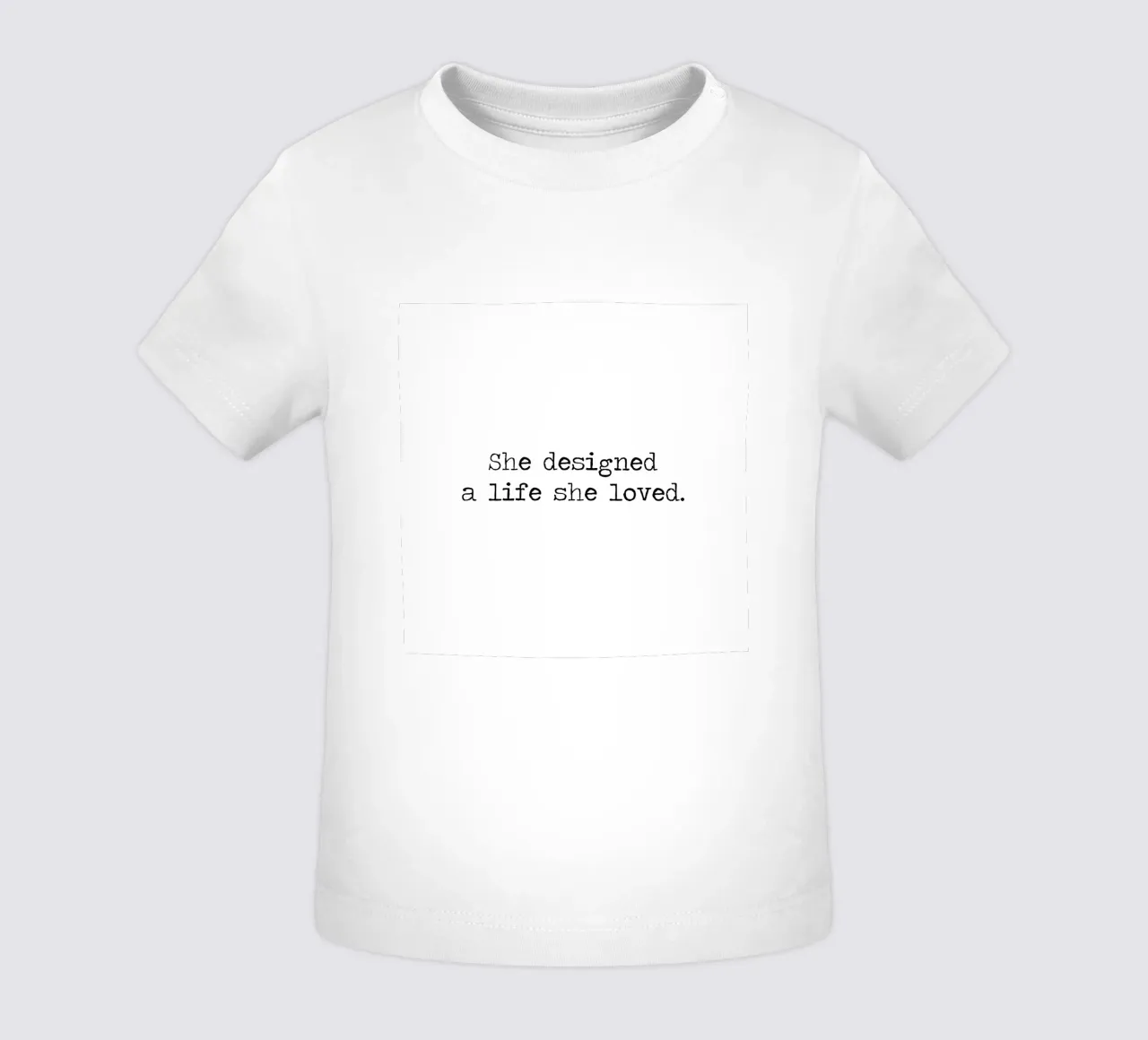 "Sie entwarf ein Leben, das sie liebte" Zitat schwarz-weiß Baby T-Shirt von Summer Soul Co. - Quotes