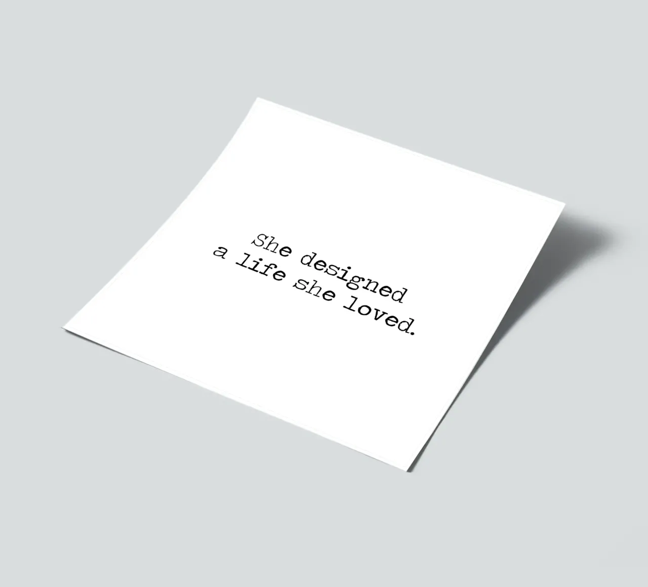 "Sie entwarf ein Leben, das sie liebte" Zitat schwarz-weiß Stickerbogen von Summer Soul Co. - Quotes