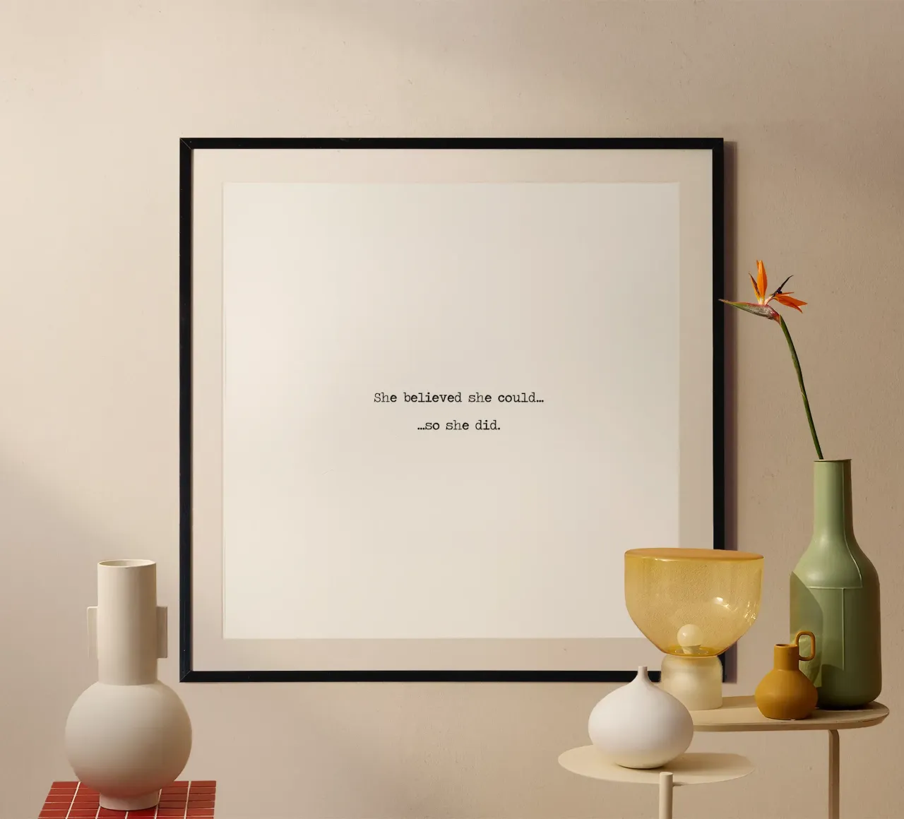 Sie glaubte, dass sie es könnte, also tat sie es - Zitat Word Art Hahnemühle von Summer Soul Co. - Quotes