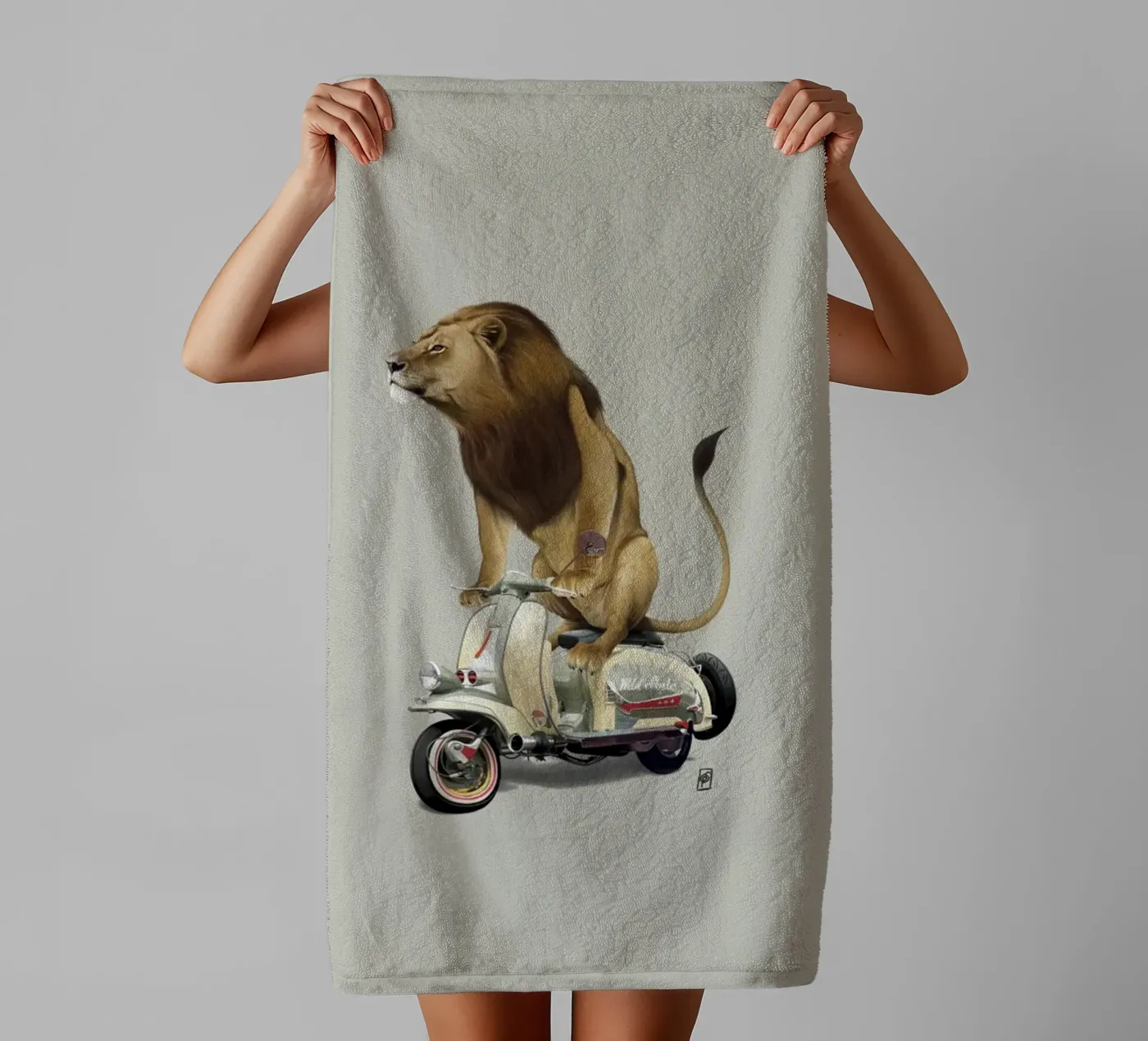 Lamb (Colour) towel by Rob Art | Illustration