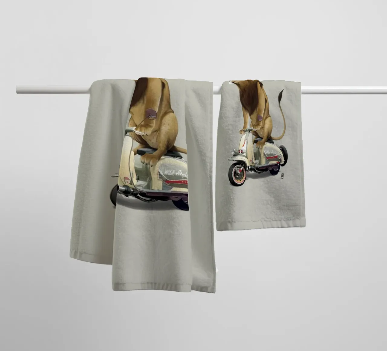 Lamb (Colour) towel by Rob Art | Illustration
