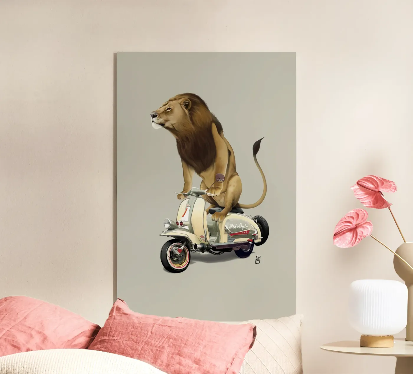 Lamb (Colour) acryl van Rob Art | Illustration