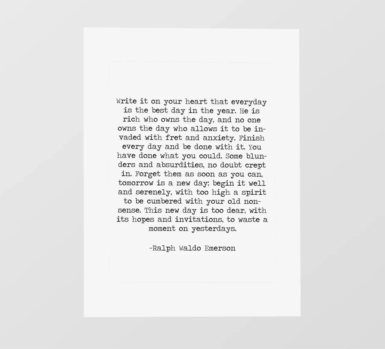 Scrivilo sul tuo cuore, Citazione di Ralph Waldo Emerson pellicola backlit da Summer Soul Co. - Quotes