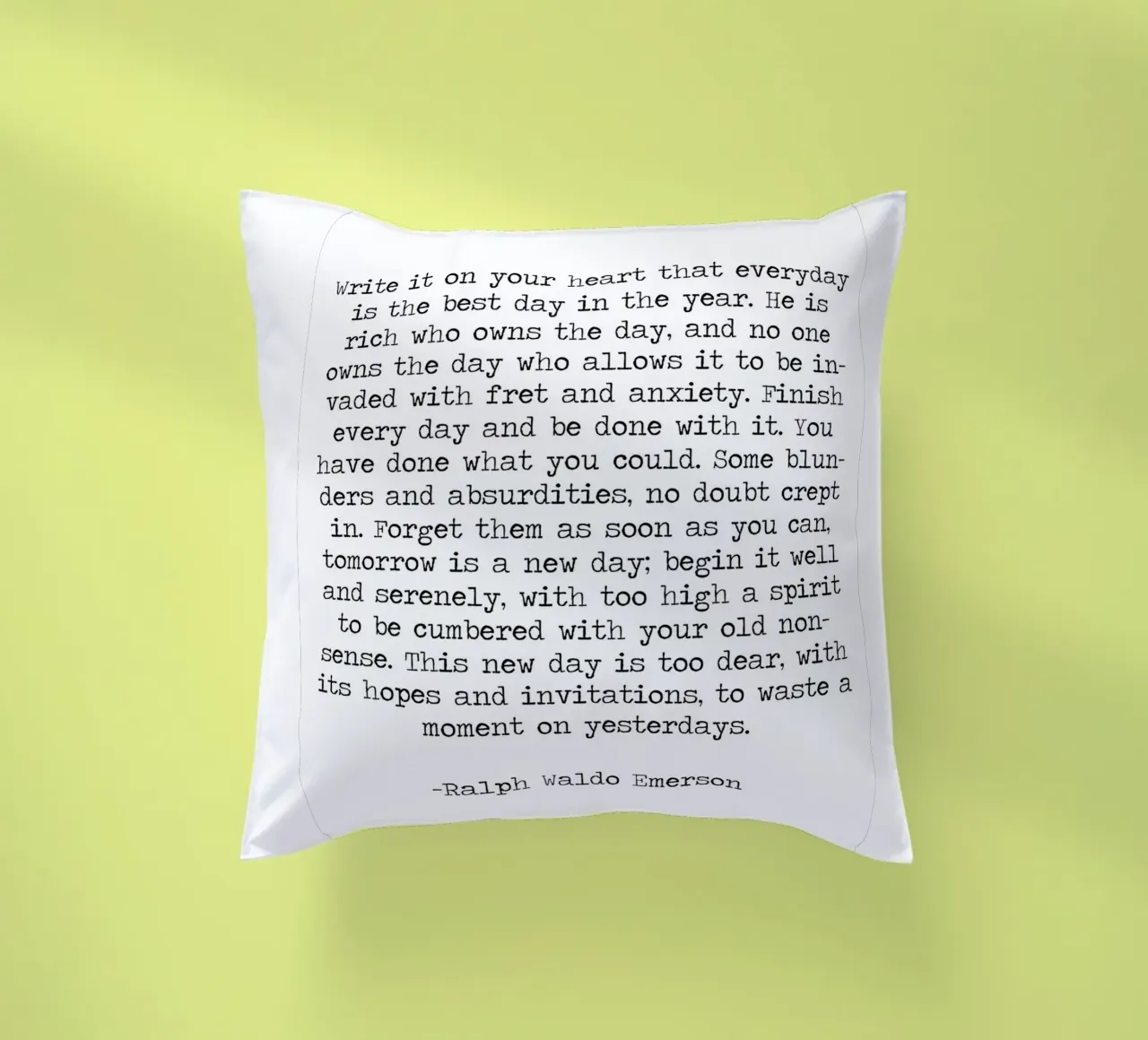 Scrivilo sul tuo cuore, Citazione di Ralph Waldo Emerson cuscino da Summer Soul Co. - Quotes