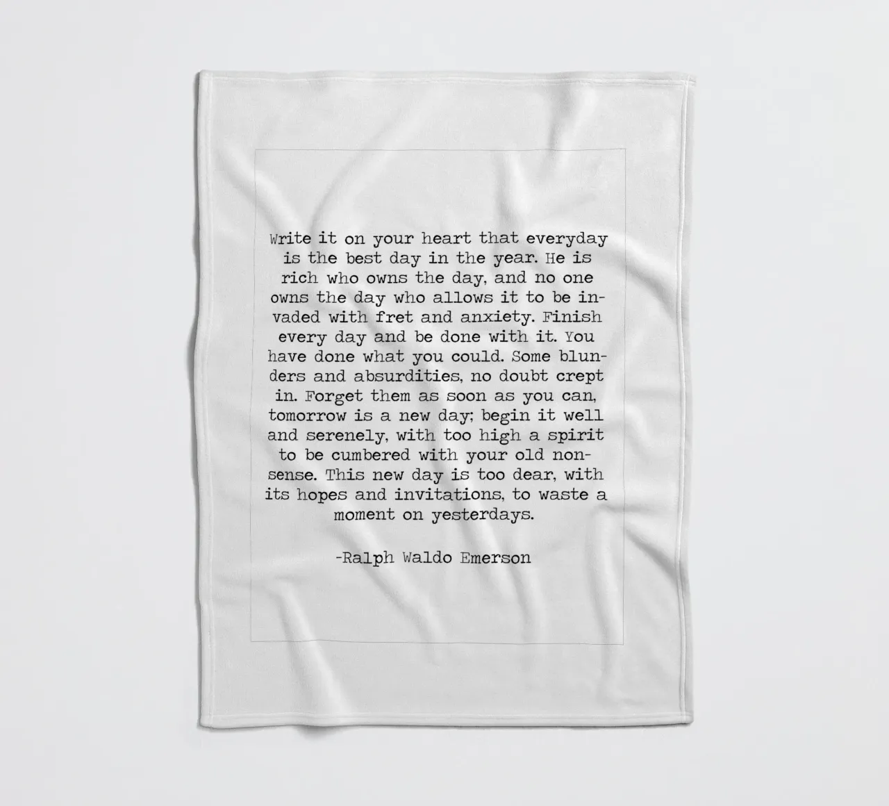 Schreib es auf dein Herz, Ralph Waldo Emerson Zitat Fleecedecke von Summer Soul Co. - Quotes