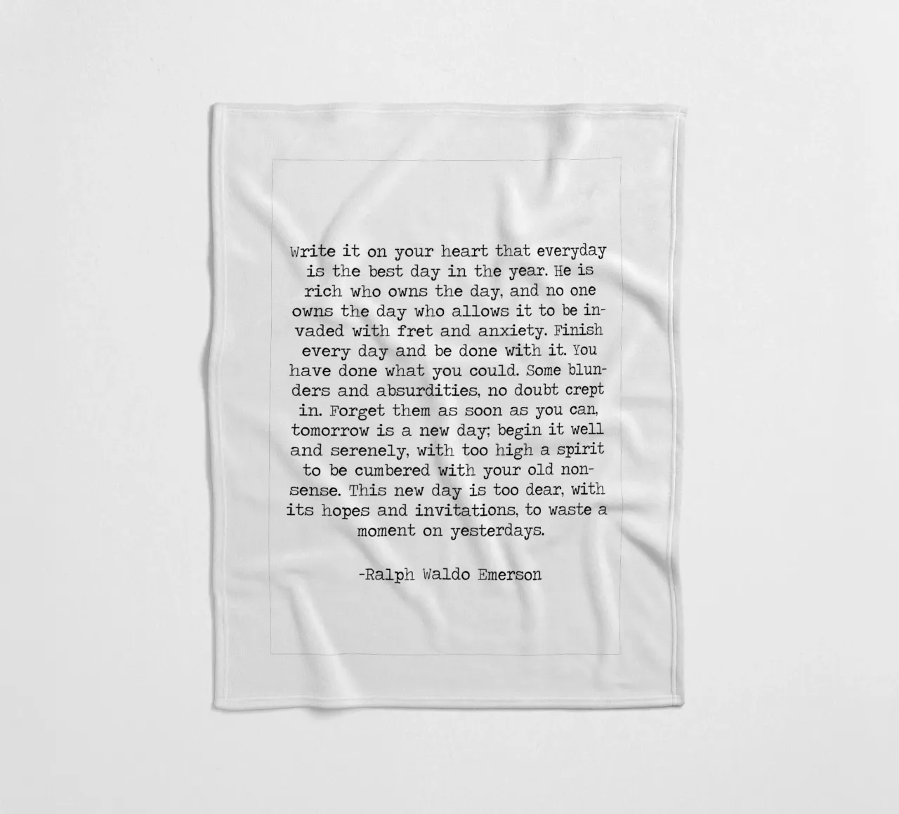 Schreib es auf dein Herz, Ralph Waldo Emerson Zitat Fleecedecke von Summer Soul Co. - Quotes