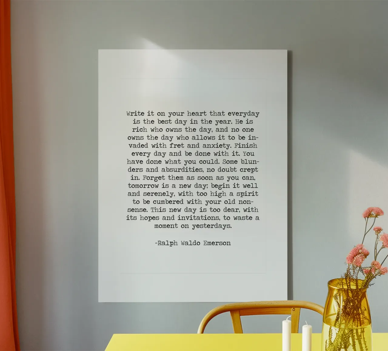 Write It On Your Heart, Ralph Waldo Emerson Quote canvas by Summer Soul Co. - Quotes