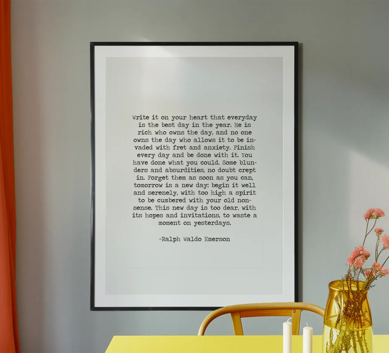 Scrivilo sul tuo cuore, Citazione di Ralph Waldo Emerson poster da Summer Soul Co. - Quotes