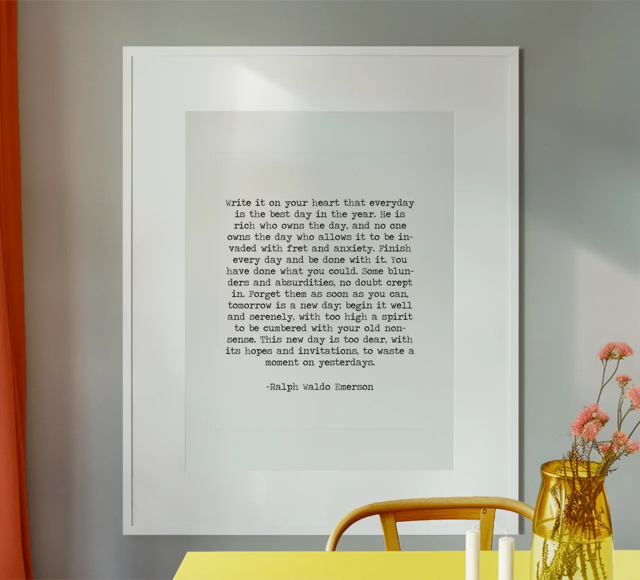 Scrivilo sul tuo cuore, Citazione di Ralph Waldo Emerson poster da Summer Soul Co. - Quotes