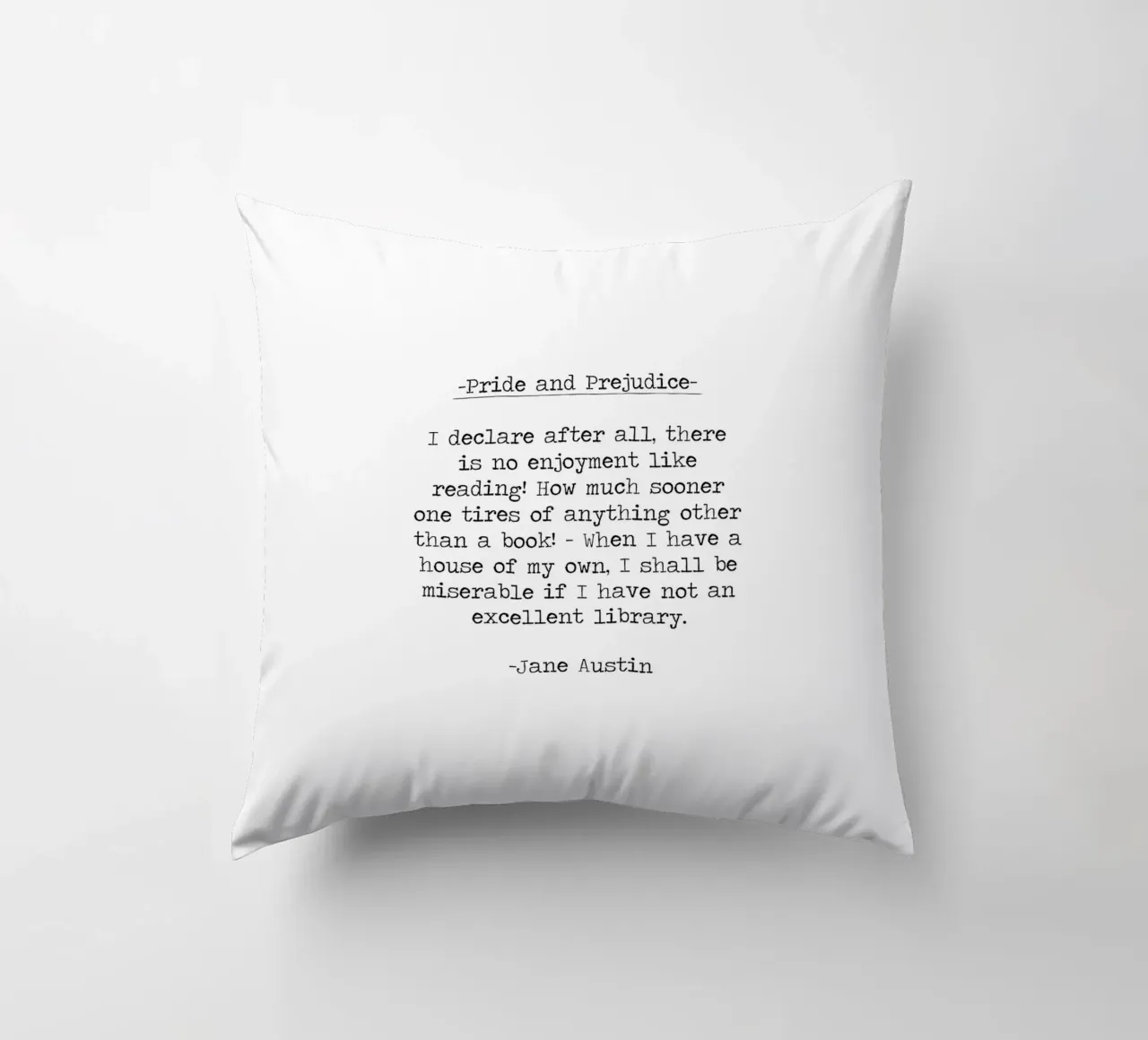 Orgoglio e pregiudizio - L'amore per la lettura citazione di un libro cuscino da Summer Soul Co. - Quotes