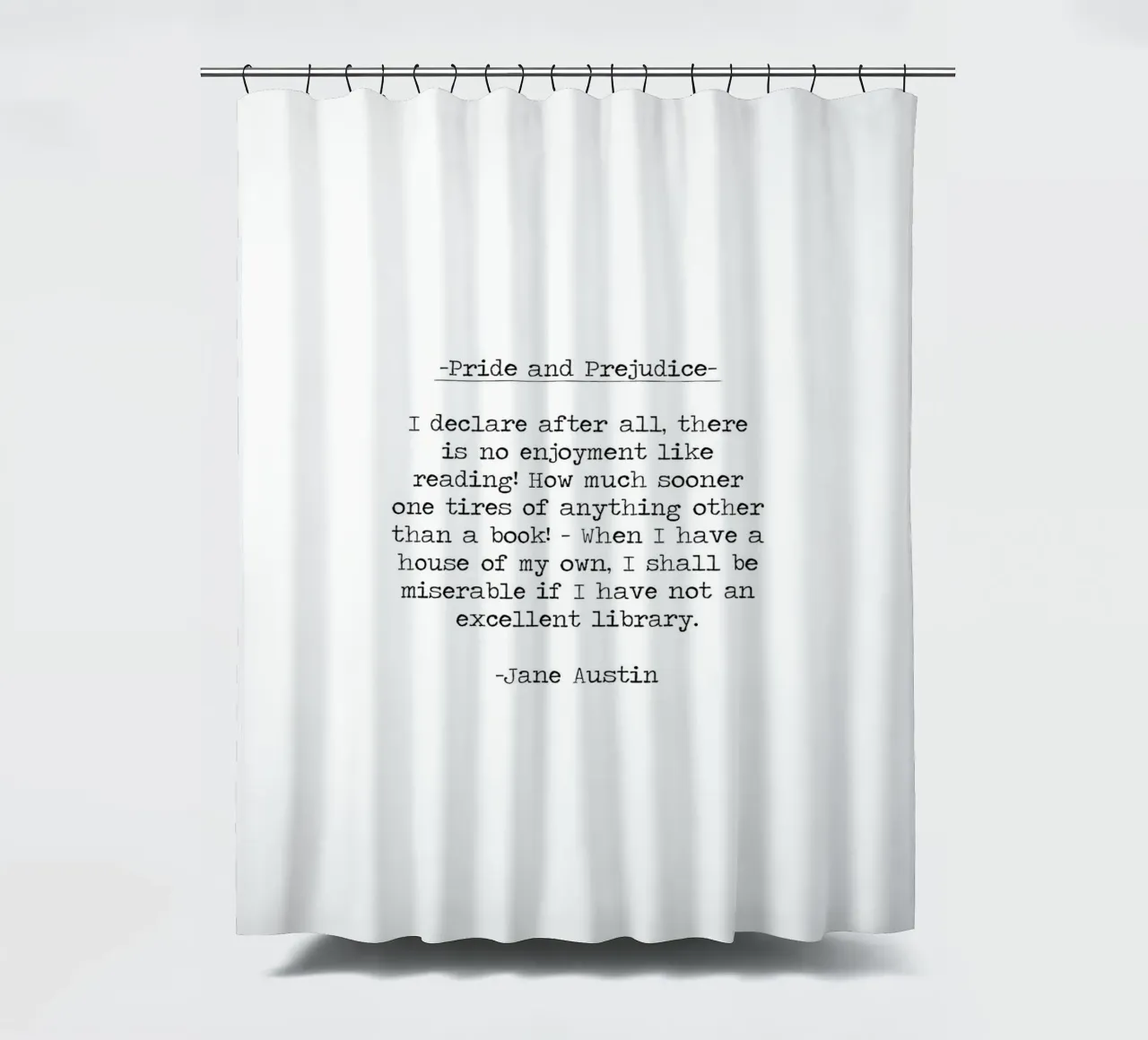 Orgoglio e pregiudizio - L'amore per la lettura citazione di un libro tenda da doccia da Summer Soul Co. - Quotes