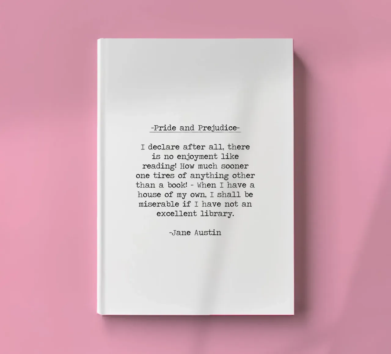 Orgoglio e pregiudizio - L'amore per la lettura citazione di un libro diario da Summer Soul Co. - Quotes