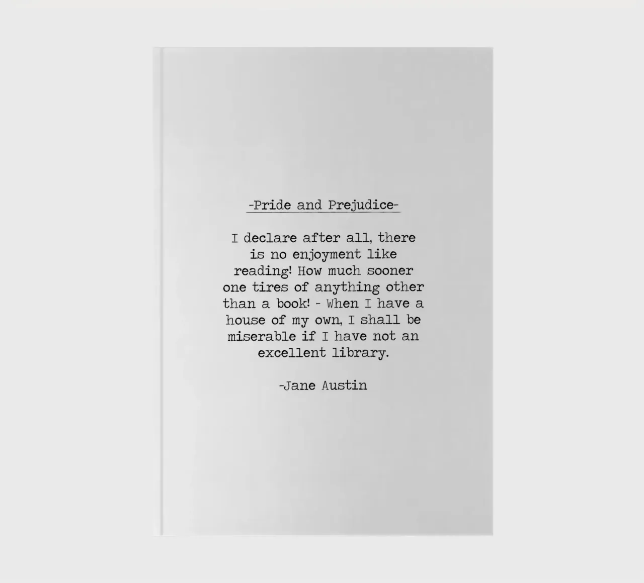Orgoglio e pregiudizio - L'amore per la lettura citazione di un libro diario da Summer Soul Co. - Quotes