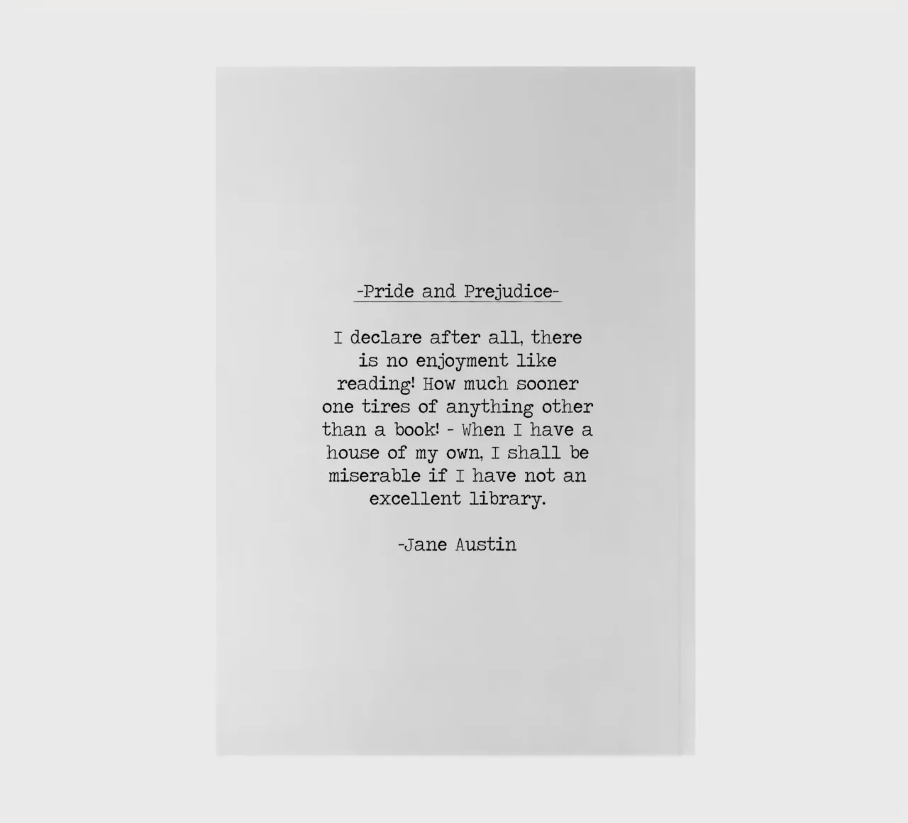 Orgoglio e pregiudizio - L'amore per la lettura citazione di un libro diario da Summer Soul Co. - Quotes