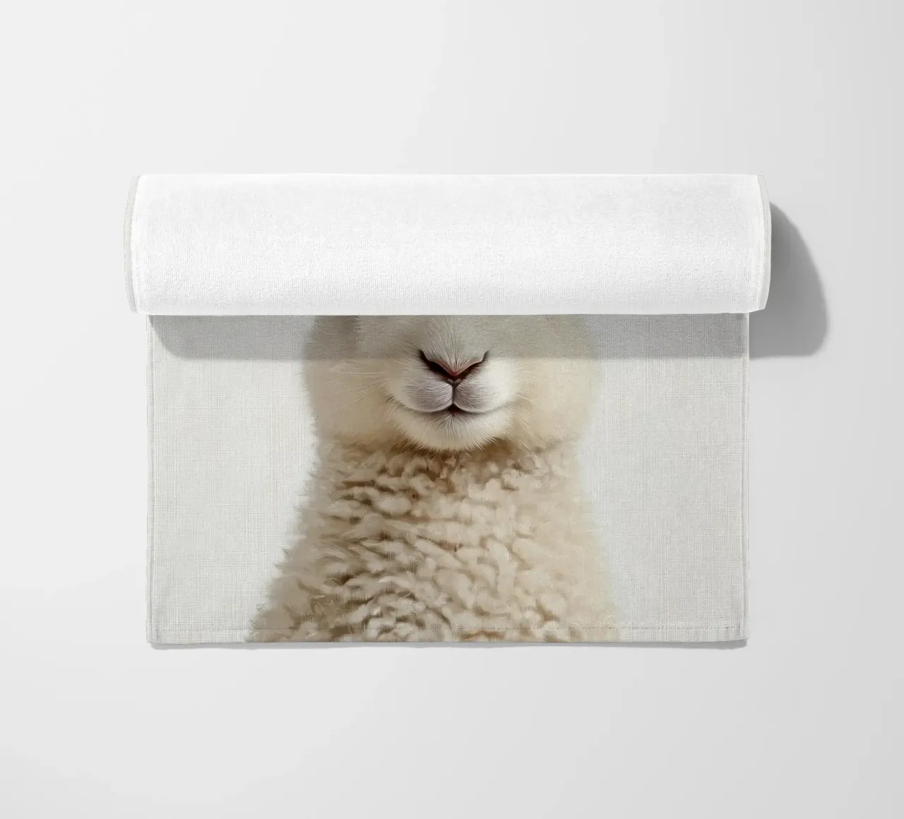 Lisa cute baby lamb beach towel by Carinaprint